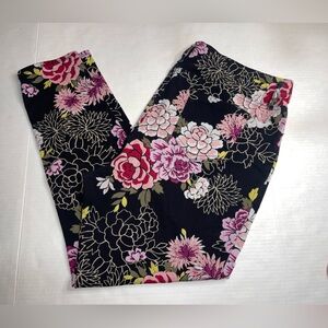 Terra & Sky Womens Floral Pants Bohemian Comfort 20W -22W